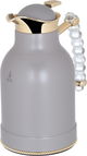 Al Saif Gallery Farida thermos set, 1/0.7 litre, transparent handle, two pieces, thermal glass inner case, steel outer case - Cappuccino product image 5