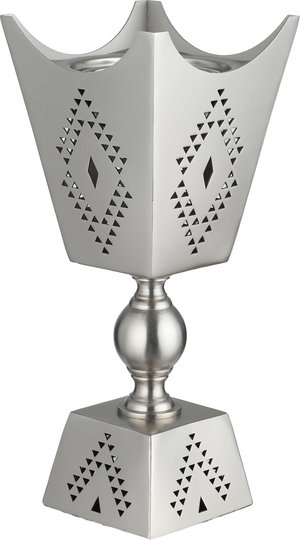 مبخرة ستانلس ستيل السيف غاليري، منقوش، 11.5x11.5x27 سم - فضي مطفي product image