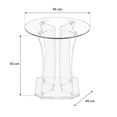 طقم طاولات اكريلك و زجاج، 5 قطع - شفاف product image 4
