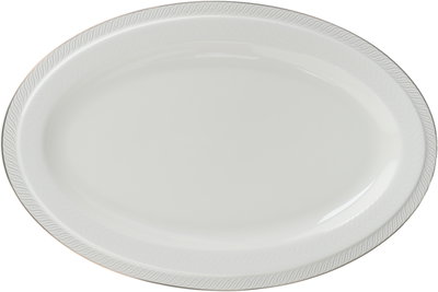 طقم تقديم سفرة بورسلان السيف غاليري، 65 قطعة، نقش فضي - أبيض product image 13