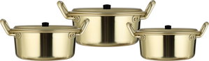 طقم قدور الومنيوم سيف بلص، 6 قطعة، حجم صغير - ذهبي مطفي product image 2