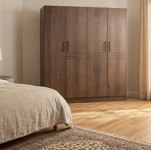 خزانة ملابس خشب MDF، 54×160×200 سم 4 ابواب - بني product image 2