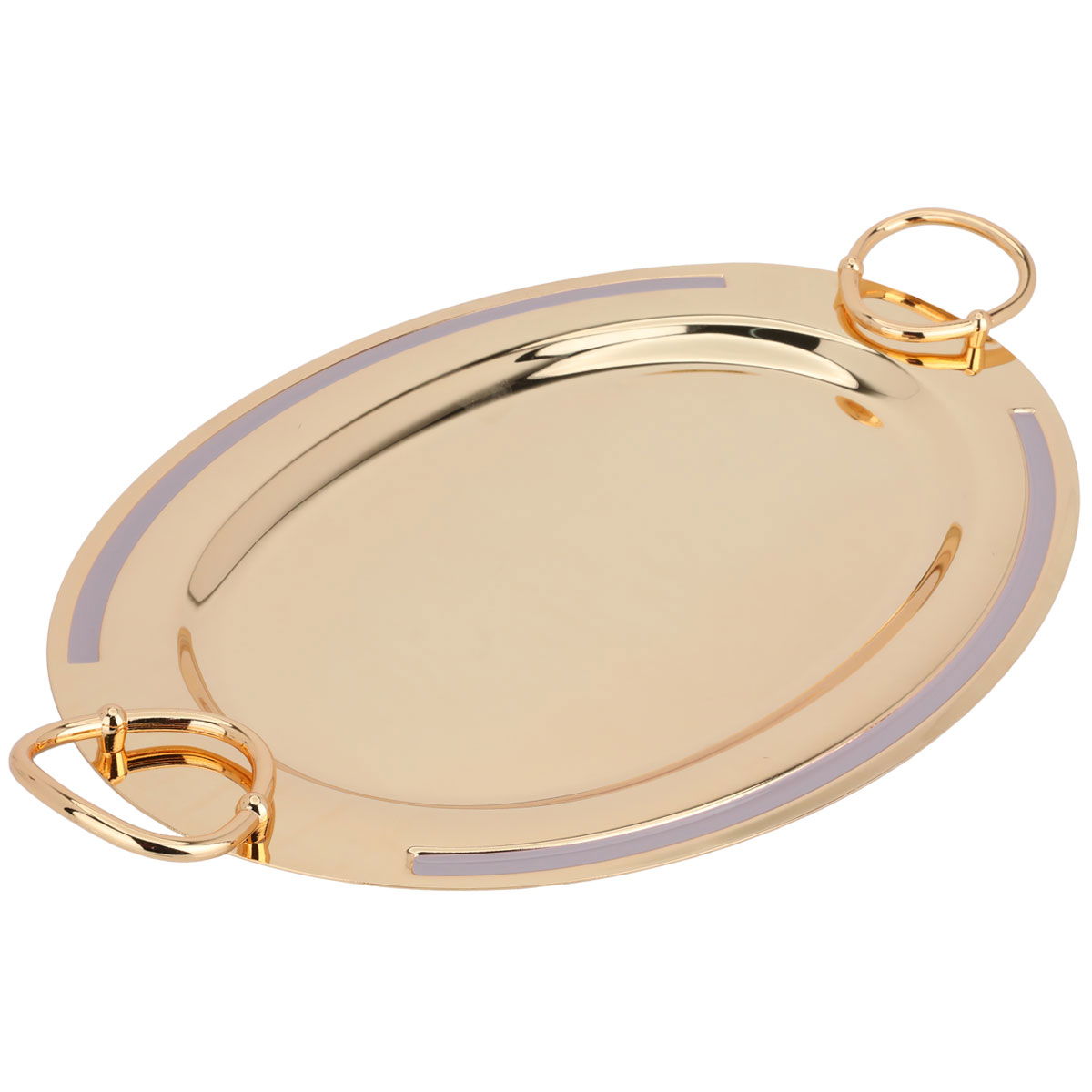Al Saif Gallery Steel Serving Tray, 55x33x2 cm - gold product image