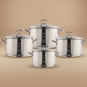 طقم قدور استيل صافينوكس، 8 قطع - فضي product image