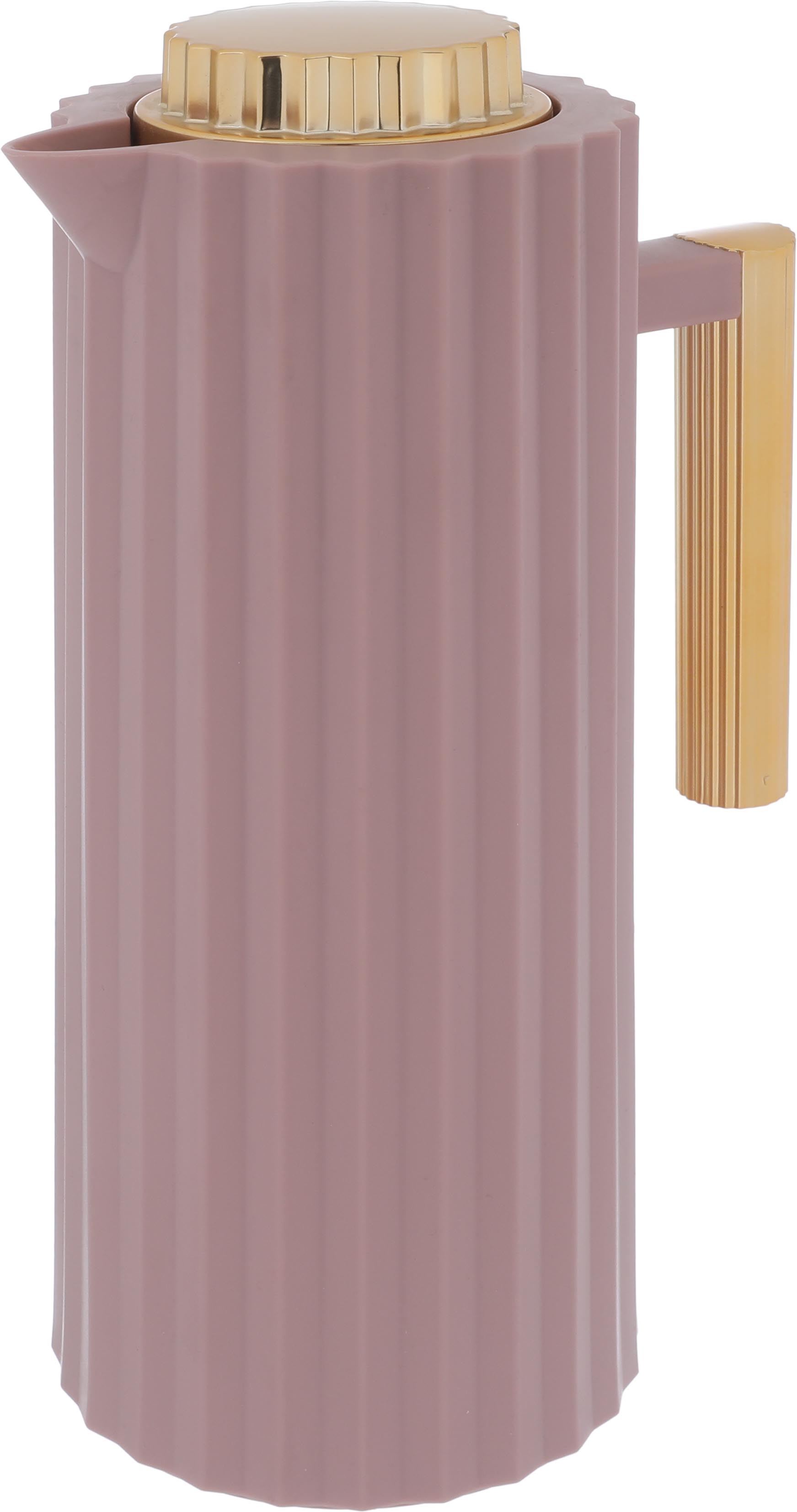 Timeless Rawaa 2 Thermos, 1 liter, golden handle, thermal glass inner shell, plastic outer shell - dark pink product image 3