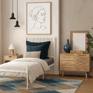 سرير حديد مفرد، 100×90×190 سم - ابيض product image