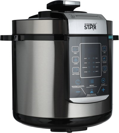 Winning Star ST-9303 Electric Pressure Cooker, 1000W, 6L, 14 Functions, Digital, Touch Control - Black Silver product image 3