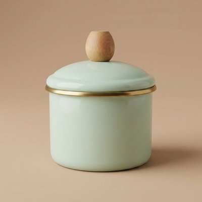 علبة صغيرة استيل السيف غاليري، بذهبي بغطاء - أخضر فاتح product image 1
