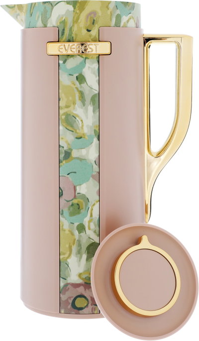 Everest Widad Thermos, rose pattern, 1 liter, thermal glass inner shell, plastic outer shell - brown product image 5