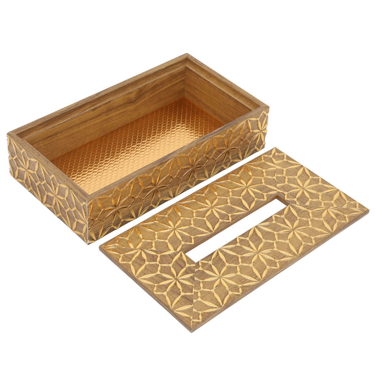 Wahaj Al Masa Wooden Tissue Box, 23 x 12 x 6 cm - Golden Beige product image 2