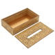 علبة مناديل خشب وهج الماسة، 23×12×6 سم - بيج ذهبي product image 2