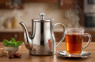 ابريق استيل السيف غاليري، 0.9 لتر، منقوش - فضي product image 7