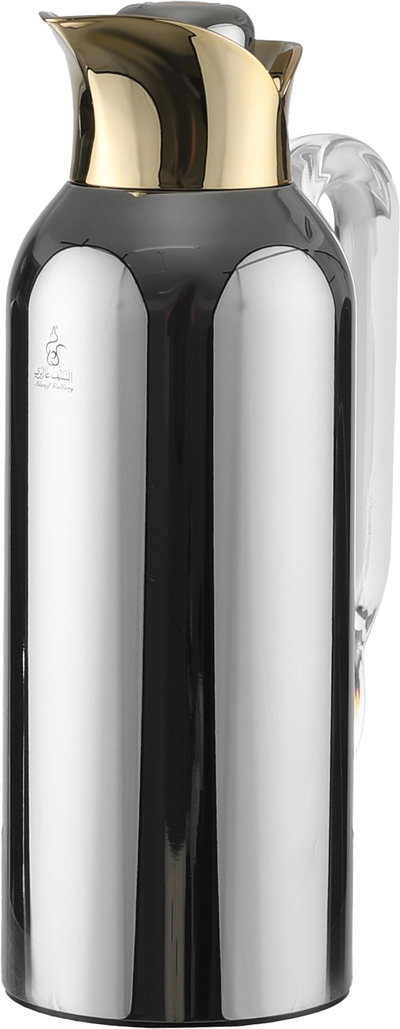 AlAl Saif Gallery Tuwaiq Thermos Set, 1/0.75 L, Glass Inner Material, Transparent Handle - Silver Gold product image 5