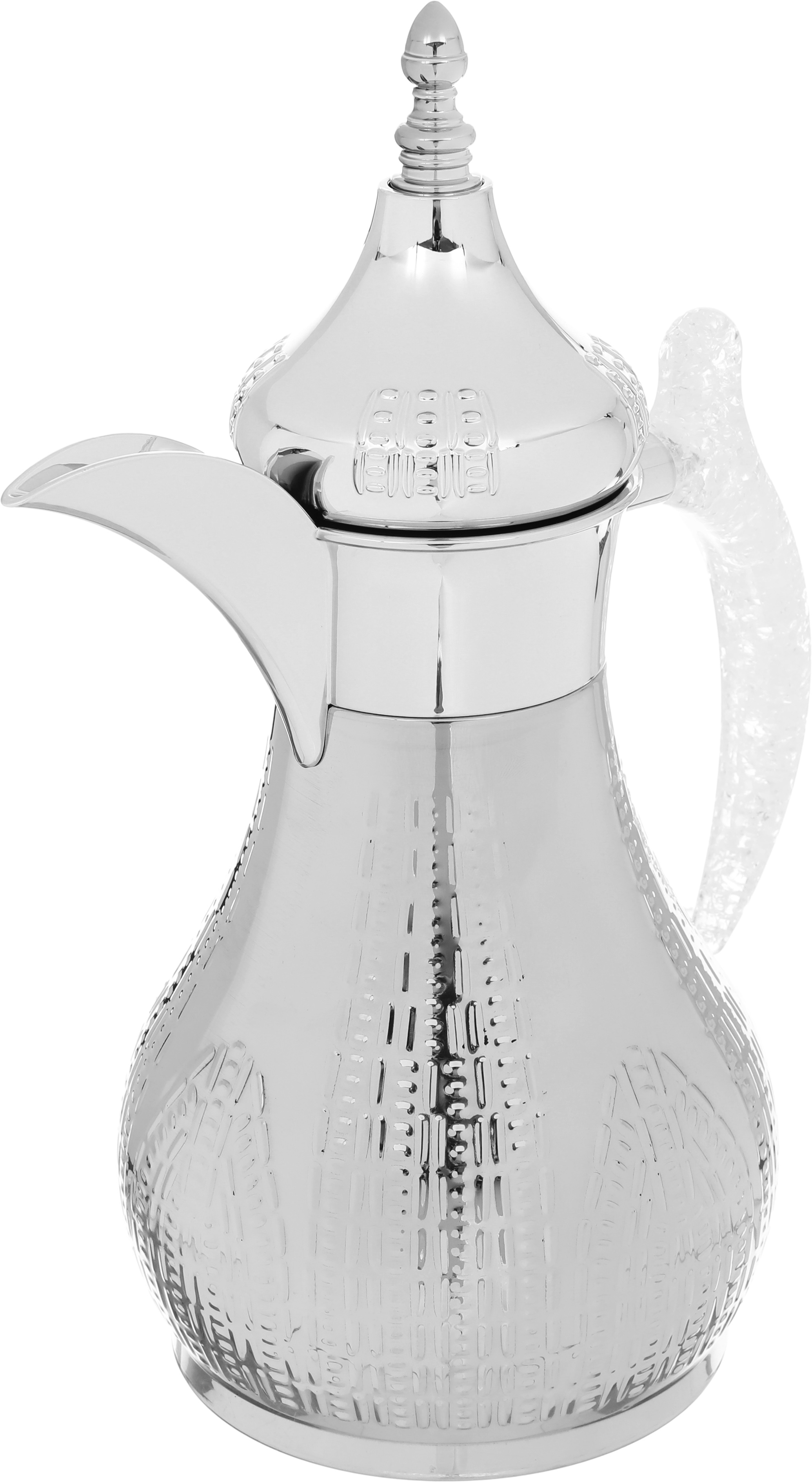 Al Saif Gallery Haila Thermos set, 1.2/1.2 litres, crystal handle, two pieces, steel inner case, steel outer case - silver product image 4