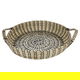 طوفرية تقديم خوص السيف غاليري، 46×46×9 سم، دائري - بيج أسود product image 1