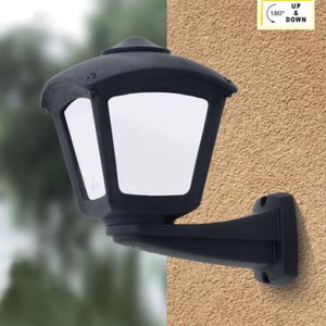Outdoor wall light, made of durable resin plastic, E27 bulb base, 30.5 x 28 cm - Black product image