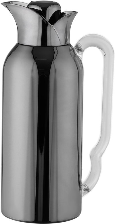 Al Saif Gallery Tuwaiq Thermos Set, 2 Pieces, 0.7/1 Liter, Glass Inner Material, Transparent Handle, Press Lid - Black product image 3