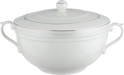 طقم تقديم سفرة بورسلان السيف غاليري، 65 قطعة، نقش فضي - أبيض product image 9