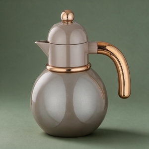 Alsaif Gallery Thermos, 0.7 L, Stainless Steel Inner Liner, Gold Handle, Self-Service Pouring - Cappuccino product image