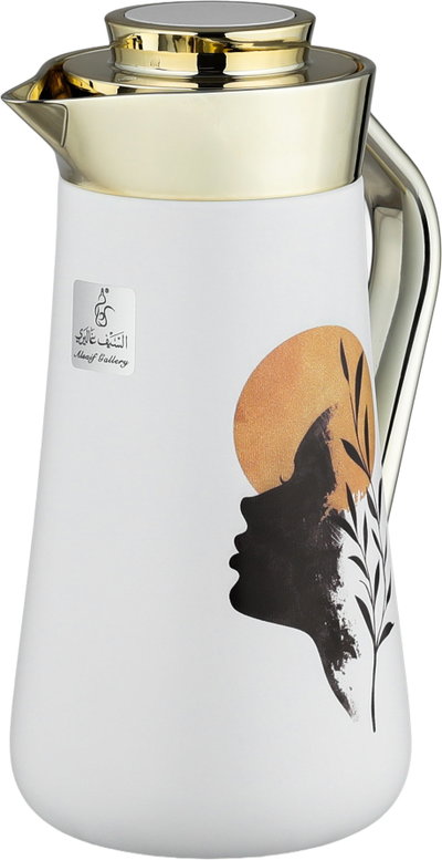 Al-Saif Gallery Al-Huda Stainless Steel Thermos, 0.7 Liter, Gold Handle, Self-Service, Push-Button - White product image 4