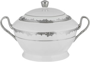 Ridge Porcelain Dinnerware Set, 122 Pieces - White Silver product image 2