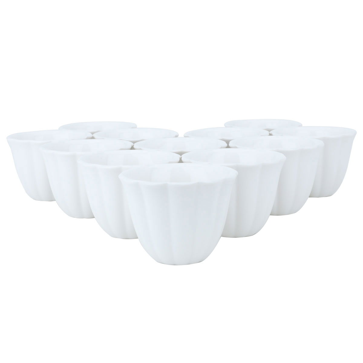 Al Saif Gallery Porcelain Arabic Coffee Cups Set, 400 ml, Striped, 12 Pieces - White product image