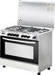 Edison Steel Freestanding Gas Oven, 90 X 60 Cm, 5 Burners, Self-Ignition, Full Safety - Silver Black product image 3