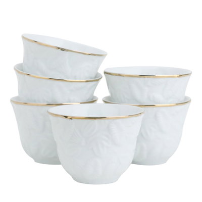 طقم فناجين قهوة عربي بورسلان السيف غاليري، 12 قطعة - ابيض ذهبي product image 2