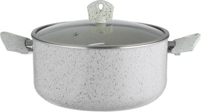 طقم قدور جرانيت السيف بلص، 7 قطع، غطاء زجاج - كريمي أسود product image 11