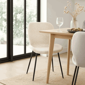 Modern Chair Made Of Mdf Wood, 80×45×47 Cm, Boucle Fabric - Beige product image 2