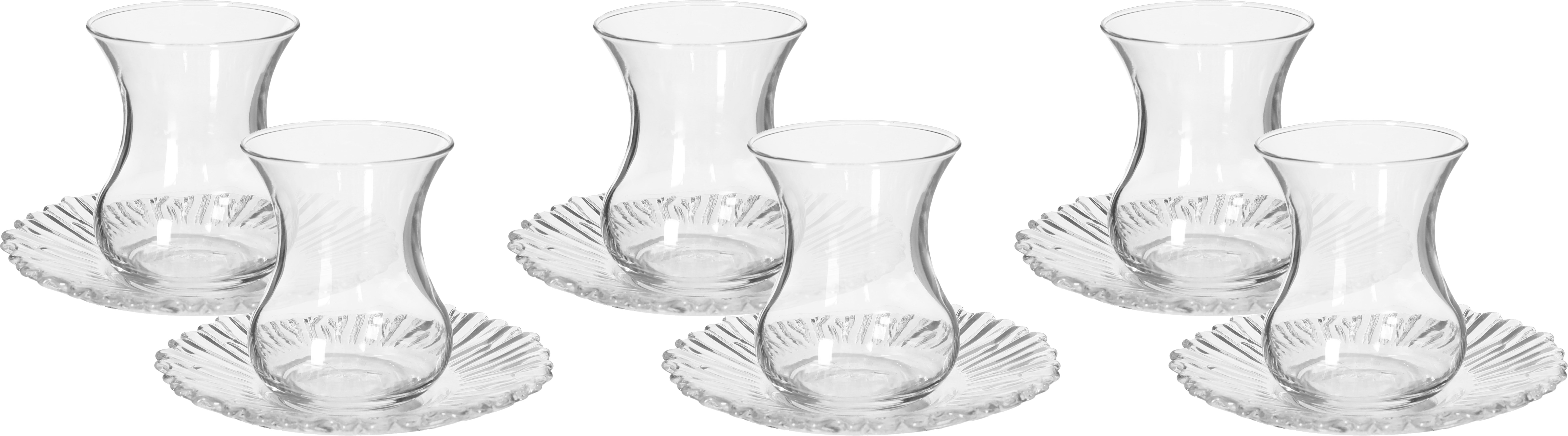 طقم كاسات شاي زجاج باشاباتشي، 12 قطعة، 155 مل - شفاف product image