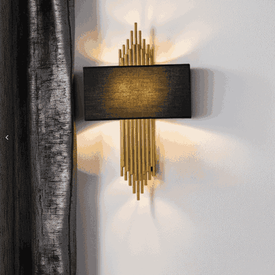 Norco Neoclassical Aluminum Glass Wall Light, E27 Bulb Base, 35x65cm - Gold Black product image 3