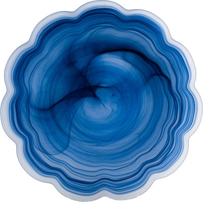 طقم تقديم سفرة زجاج زوجي هاند، 18 قطعة - أزرق شفاف product image 3