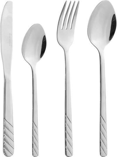 طقم أدوات ملاعق طعام ستانلس استيل السيف غاليري، 24 قطعة - فضي product image 1