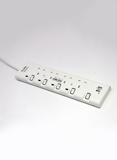 وصلة كهربائية كولن، 3250 واط، 4 مخارج، 3 متر، 2 USB، 301100007 - ابيض product image 2