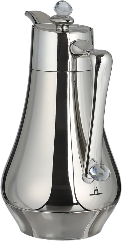 Al Saif Gallery Al Dana 2 Thermos Set, 1/1 Liter, 2 Pieces, Glass Inner Container, Stainless Steel Outer Body, Push Button - Transparent Shiny Silver product image 8