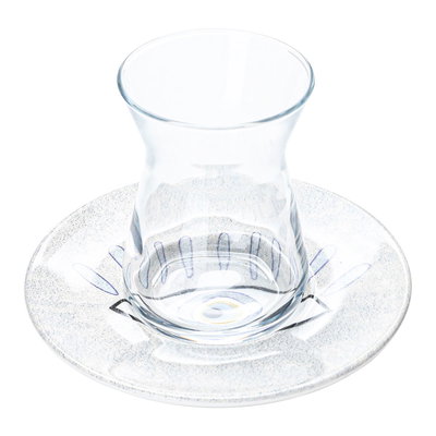 طقم بيالات شاي زجاج السيف غاليري، 12 قطع - شفاف product image 1