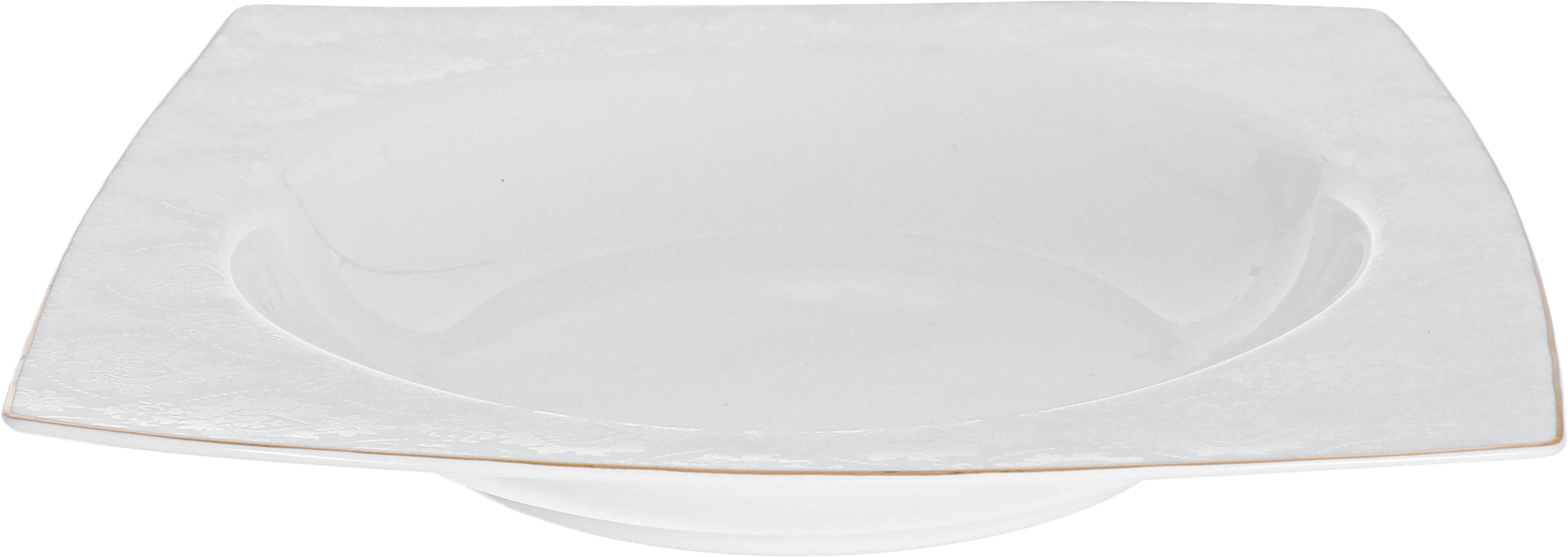 Dania porcelain dining set, 77 pieces, square, gold-white edges product image 12