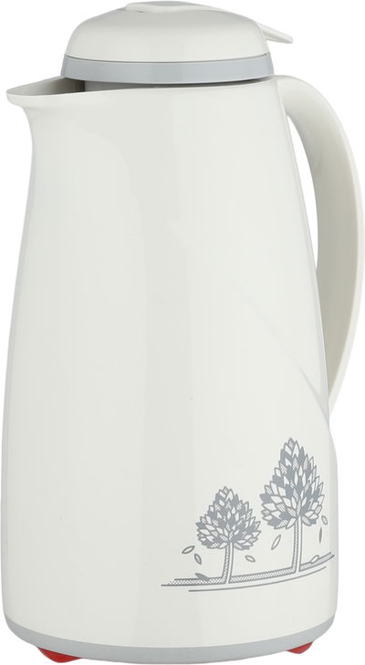 ترمس الماني هليوز، 1 لتر،حافظة داخلية زجاج، غطاء ضغاط - كريمي رمادي product image 3