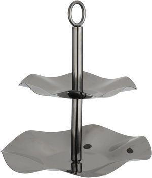 شيالة تقديم ستانلس استيل السيف غاليري، 17  / 14 سم، دورين، دائري، مسكة يد - أسود لامع product image 2