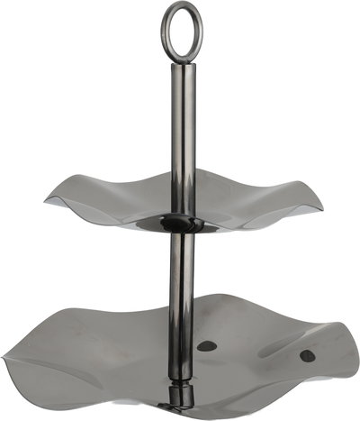 شيالة تقديم ستانلس استيل السيف غاليري، 17  / 14 سم، دورين، دائري، مسكة يد - أسود لامع product image 2