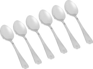 Al Saif Gallery Engraved Stainless Steel Dessert Spoon Set, 6 Pieces - Silver product image