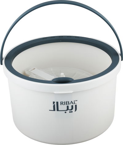 طقم ممسحة أرضيات ريبال ماجيك، دائري، عصا استيل 160 سم، 2 فرشاه تنظيف، 2 قطعة حذاء - أبيض رمادي product image 3