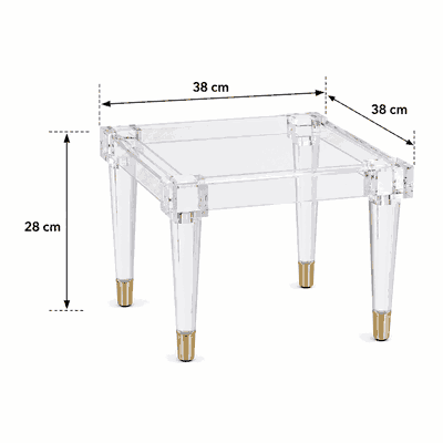 طقم طاولات اكريلك و معدن، 5 قطع - شفاف ذهبي product image 4