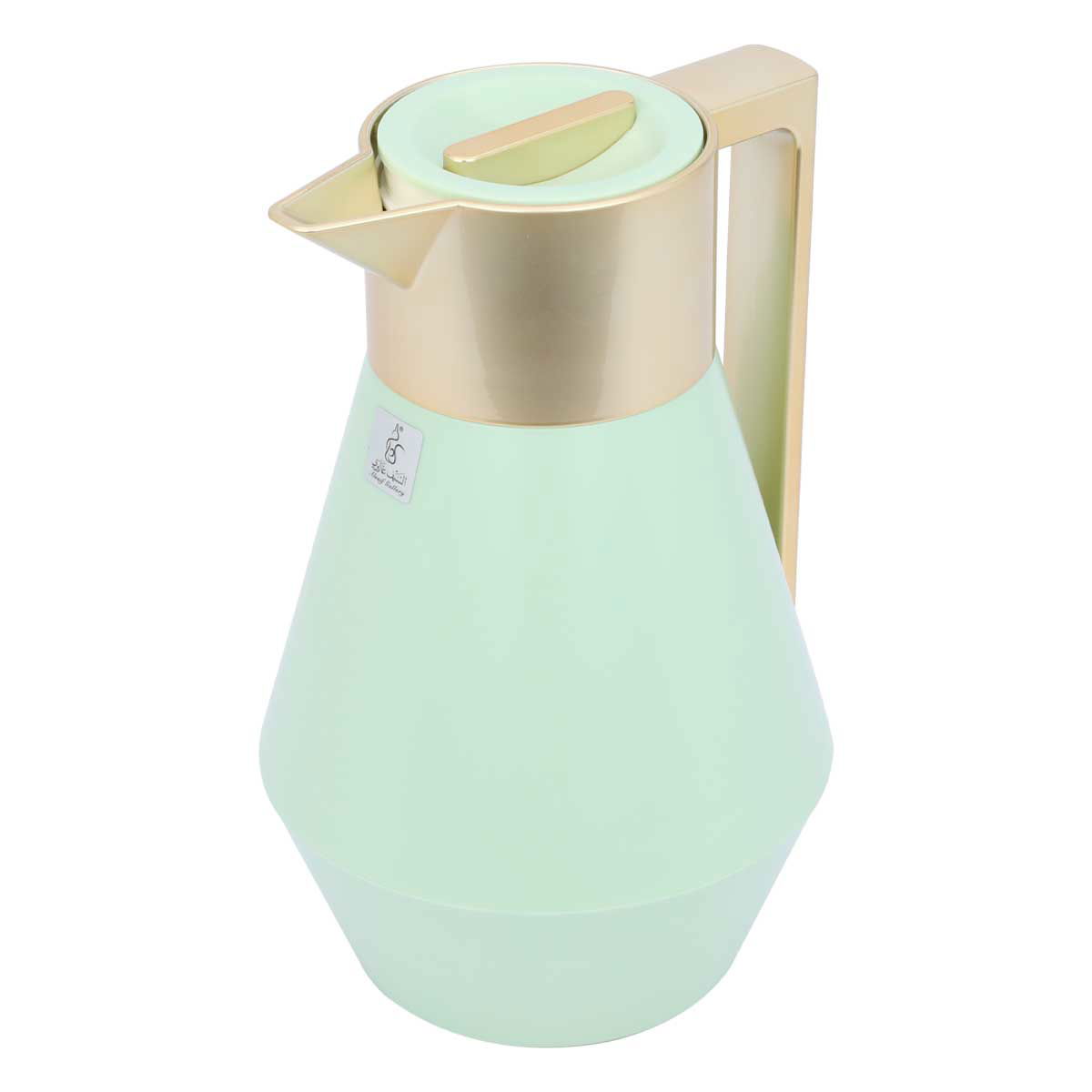 Everest Thermos, 1 liter, golden handle, thermal glass inner shell, plastic outer shell - light green product image 1