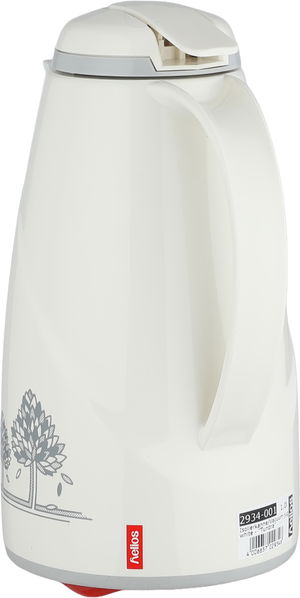 ترمس الماني هليوز، 1 لتر،حافظة داخلية زجاج، غطاء ضغاط - كريمي رمادي product image 2