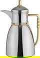 Al Saif Gallery Bayan Thermos Set, 0.7/1 Liter, 2 Pieces, Tempered Glass Inner Container, Gold-Silver Shiny Handle product image 2