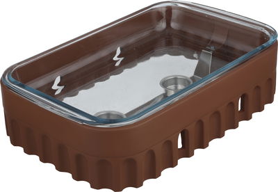 سخان طعام فخارالسيف غاليري، 40x24x12 سم، مستطيل، غطاء زجاج، قاعدة فخار - بني product image 3