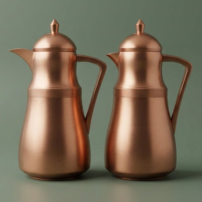 طقم ترامس نجد السيف غاليري، حافظة داخلية زجاج، قطعتين، 1/1 لتر - نحاسي product image 1
