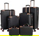 Limra ABS Luggage Set, 6 Sizes, 4 Wheels, 360 Degree Rotating, LMA-1601 - Black product image 1